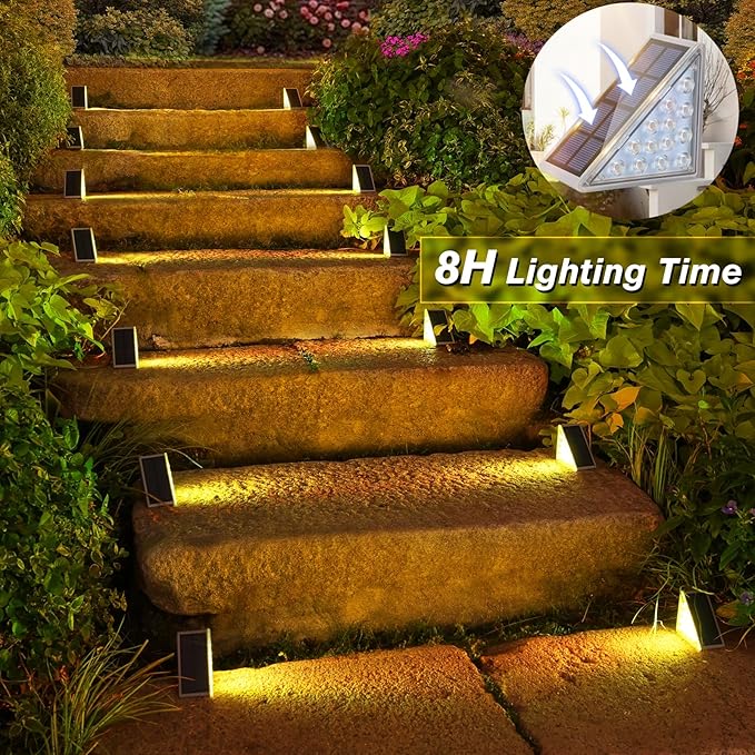 8-Pack Solar Stair Lights, LED