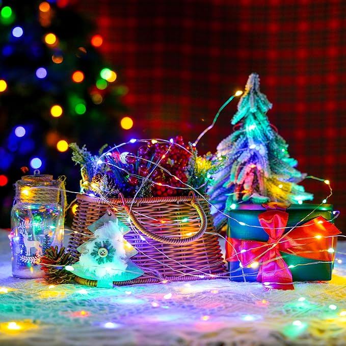 Christmas Porch String Lights 4-Pack, 16ft 50 LED Waterproof