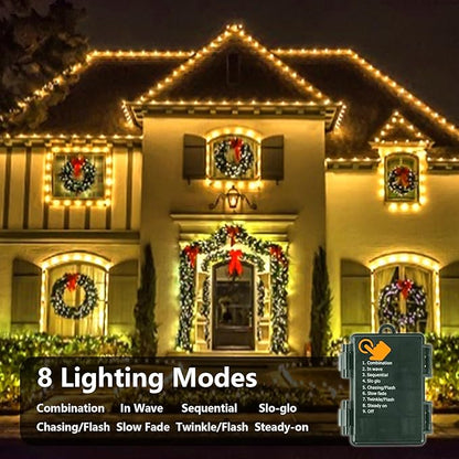 Christmas Backyard String Lights, 33ft 100 LED Waterproof