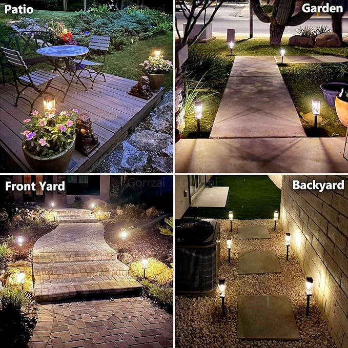 8-Pack Solar Path Lights, Outdoor Yard LED
