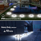 12-Pack White Solar Fence Lights, Outdoor LED