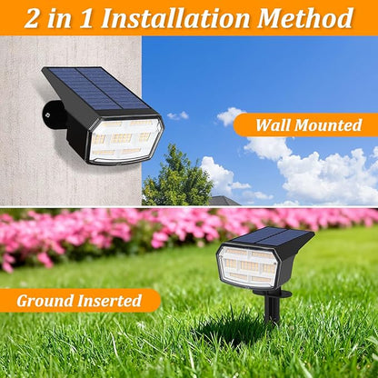 Sucolite 6-Pack Solar Spot Lights Outdoor Waterproof IP65, 3 Lighting Modes 2-in-1 Solar Landscape Spotlights for Yard, 59 LED Solar Powered Wall Lights for Garden Pathway Driveway Walkway, Warm White