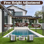 6-Pack 10ft String Light Poles, Heavy-Duty Metal Stands