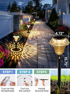 Solar Walkway Path Lights 8-Pack, Waterproof
