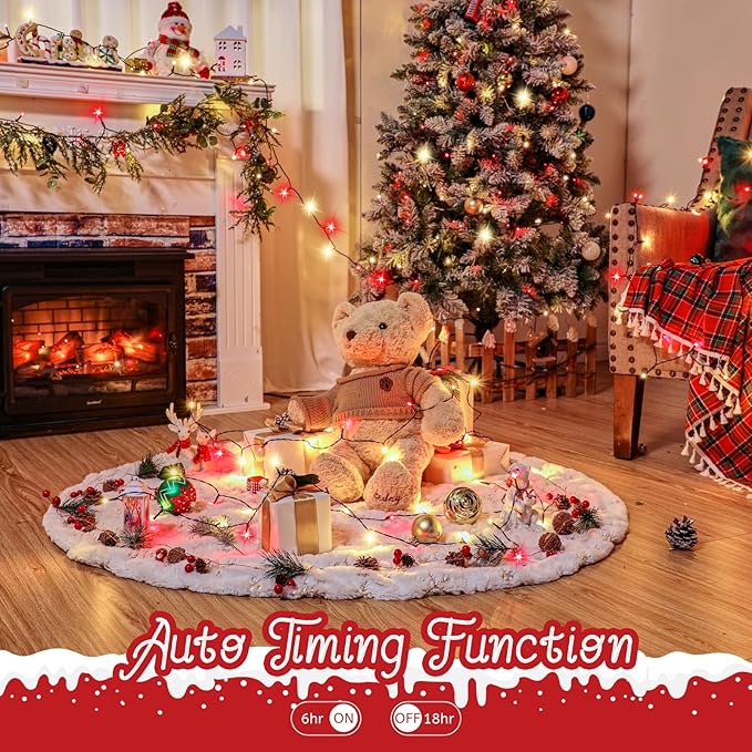 4-Pack Christmas String Lights, 132ft 400 LED Waterproof Twinkle Lights