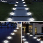 12-Pack White Solar Fence Lights, Outdoor LED