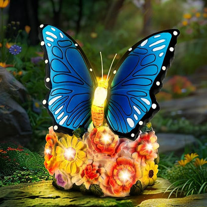 Linkax Butterfly Birthday Easter Gifts for Adults Women Mom Grandma, Butterfly Statue Solar Lights Outdoor Garden Decor for Outside Yard Patio Balcony Front Porch Home Decorations Ornaments