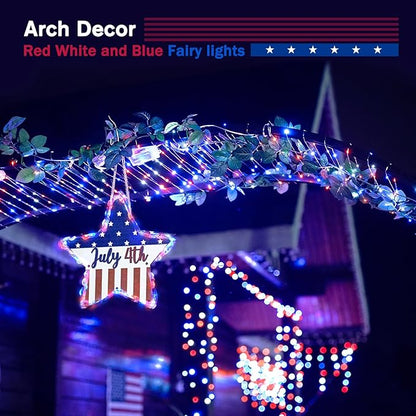 2-Pack Outdoor String Lights, 66ft White Waterproof LED