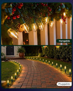 C9 Christmas Lights Outdoor, 51.4ft 40 Bulb Pathway Lights with Stakes, Warm White