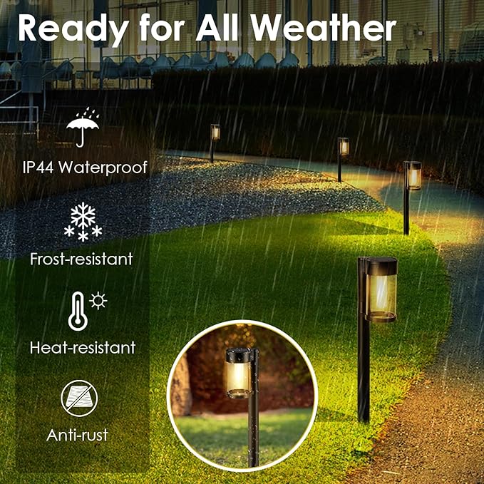 Solar Yard Path Lights 10-Pack, Waterproof
