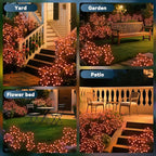 2-Pack Solar Path Lights, Outdoor Yard LED