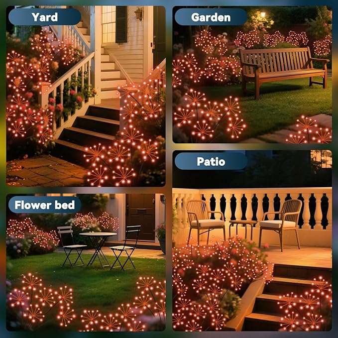 2-Pack Solar Path Lights, Outdoor Yard LED
