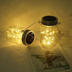 10-Pack 30 LED Mason Jar Fairy Lights, Solar Patio
