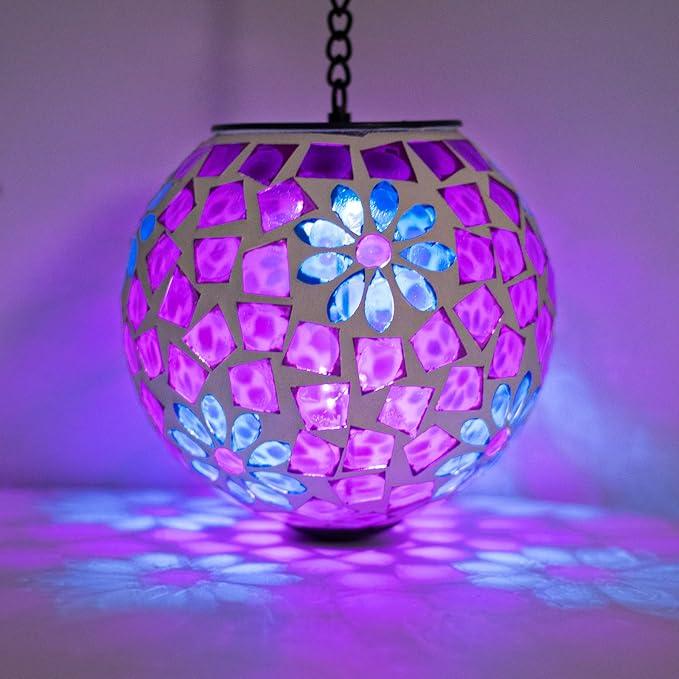 Mosaic Solar Hanging Lanterns, Classic Garden Decor