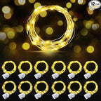 12-Pack Christmas LED String Lights, Waterproof Timer Lights