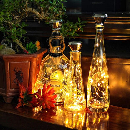 Starry Love Bottle Lights Solar Wine Bottle Lights 10 Packs 20LED Outdoor Waterproof Fairy Light Strings for Recycling Wine Bottle Decoration