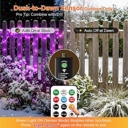 200 LED Christmas Twinkle Lights, 66ft Waterproof for Yard