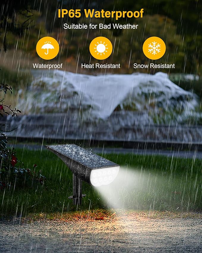 6-Pack Solar Wall Spotlights, Waterproof