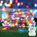 2-Pack 66ft Christmas LED String Lights, Waterproof Timer Lights