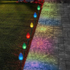 2-Pack Multicolor Solar Path Lights, Outdoor Garden LED