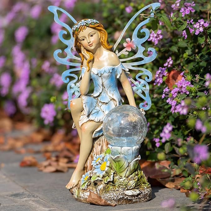 12.68" Garden Solar Lawn Figurine Light, Waterproof