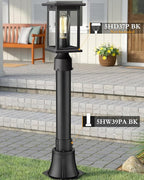 Black Solar Fence Post Lights, Outdoor LED Caps