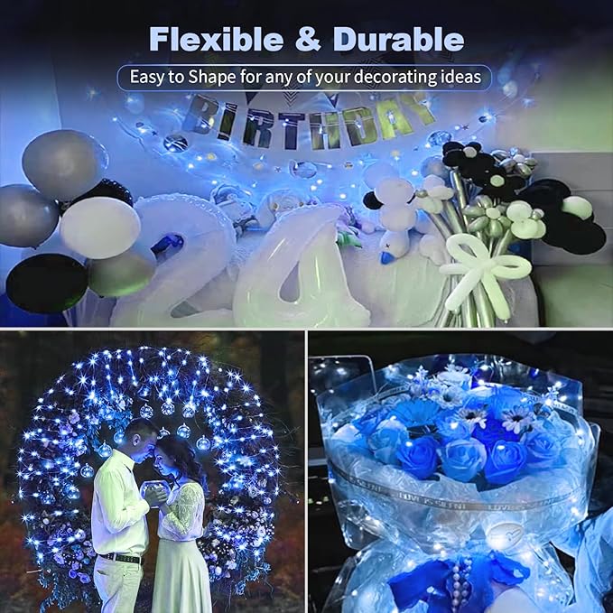 20-Pack 7ft Christmas LED String Lights, Waterproof Timer Lights
