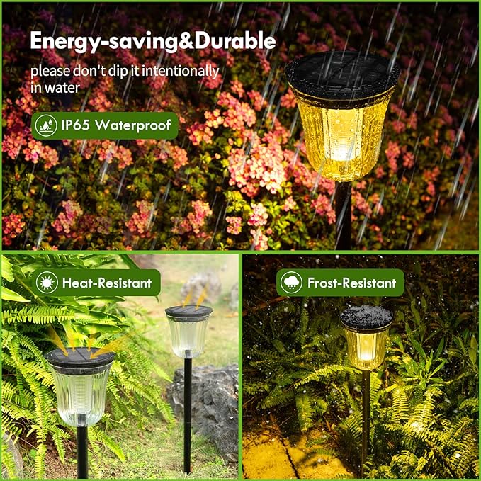 6-Pack Solar Landscape Lights for Driveway