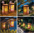 Hummingbird Solar Hanging Lanterns, Metal Backyard Decor