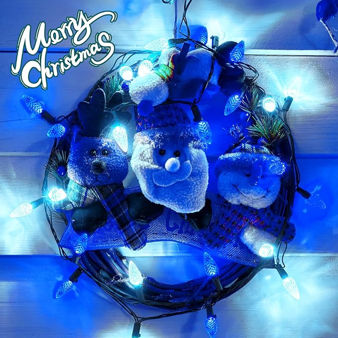 2-Pack 6 LED Christmas Twinkle Lights, 20ft Waterproof for Patio