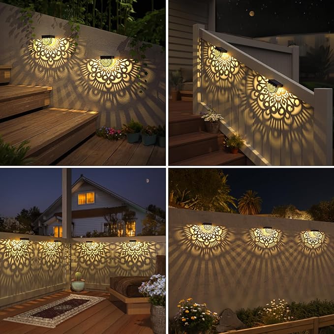 6-Pack Solar Stair Lights, Black LED