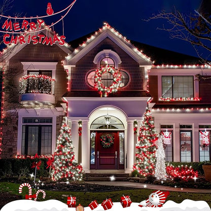 Christmas Backyard String Lights 4-Pack, 1ft 50 LED Waterproof