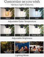 White String Lights for Yard, Waterproof LED