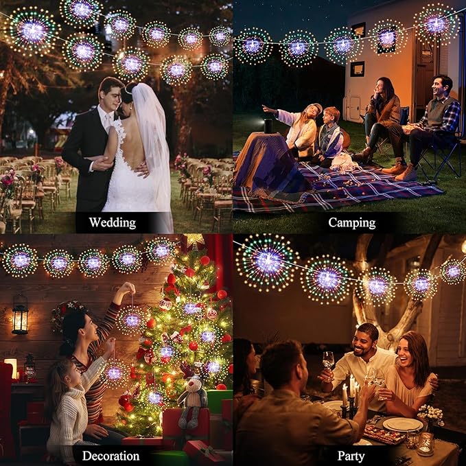5-Pack Firework Starburst String Lights, 1000 LED Party
