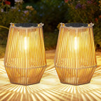 2-Pack Hanging Solar Lanterns, Waterproof LED Backyard Lights