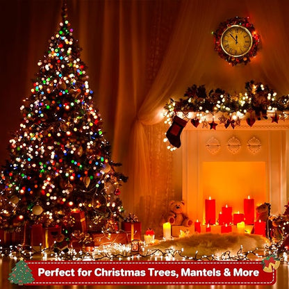 Christmas Patio String Lights, 66ft 200 LED Waterproof