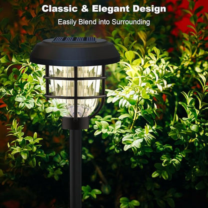 pearlstar Large Solar Pathway Lights Outdoor Waterproof 8 Pack Super Bright Solar Landscape Path Lights for Garden Lawn Walkway Driveway