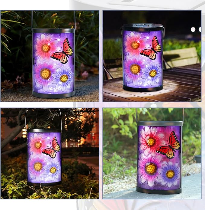 Solar Butterfly Lanterns, Porch Hanging LED Decor