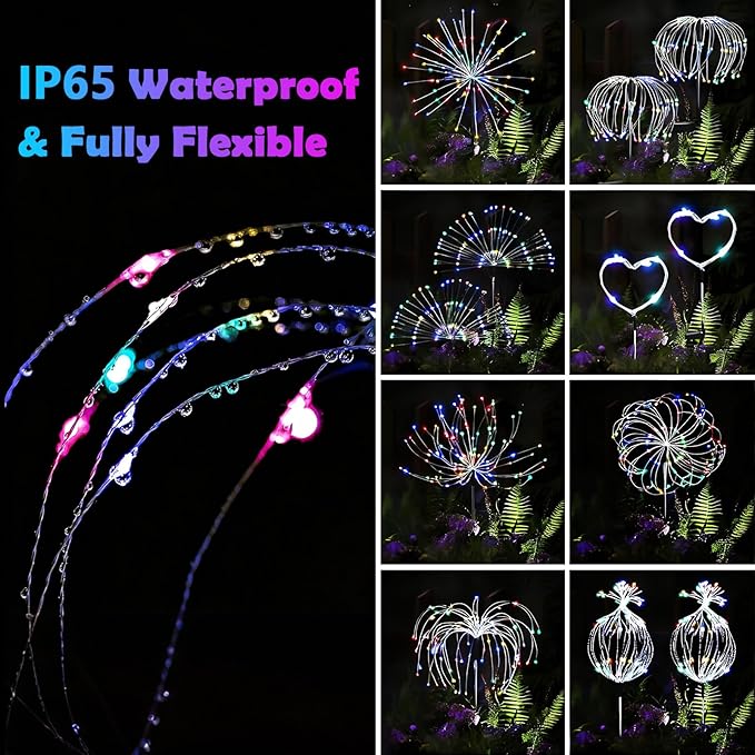 Firework Solar Lawn Figurine Light, Waterproof