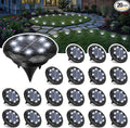 20-Pack Cool White Flat Solar Garden Lights, Waterproof LED