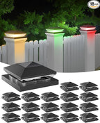 Solar Post Cap Lights, RGB Waterproof