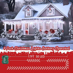 4-Pack 66ft Christmas LED String Lights, Waterproof Timer Lights