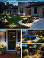 Solar Walkway Path Lights 8-Pack, Waterproof