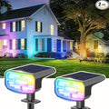 2-Pack Solar RGB Color-Changing Spotlights, Landscape Lights