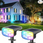 2-Pack Solar RGB Color-Changing Spotlights, Landscape Lights