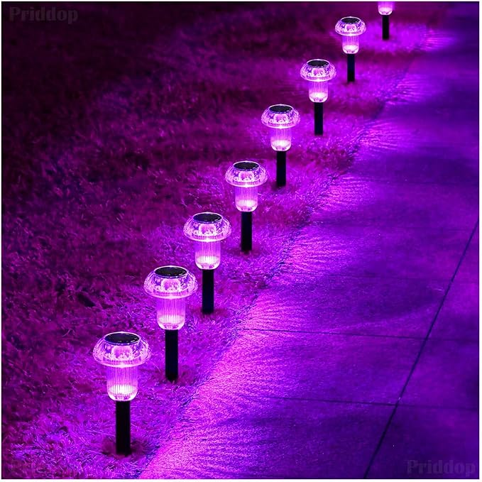 8-Pack Solar Path Lights, Outdoor Garden LED
