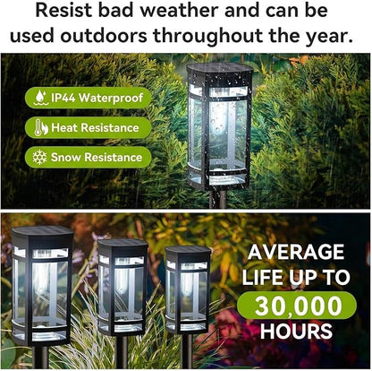 EXCMARK 12 Pack Solar Lights Outdoor Waterproof for Garden Pathway Walkway Driveway Yard Lawn Decorative Landscape Lighting. (Cool White Light, 12)