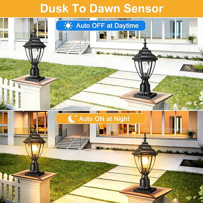 Lamp Post Light for Outdoor Posts, Waterproof