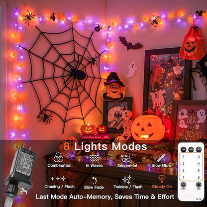 Halloween Fairy Lights, 33ft 100 LED Battery Twinkle Lights