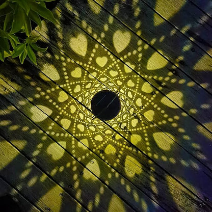 Solar Lanterns Outdoor Hanging Heart Pattern Decor Lantern,Waterproof Hollow Out Metal Decorative Garden Light,Graceful Decoration for Patio,Yard,Landscape,Walkway,Festival